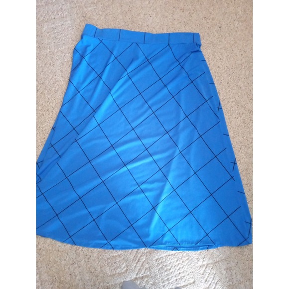 Lane Bryant Blue Skirt With Black Lines Geometric Size‎ 18/20W Long - Picture 1 of 7